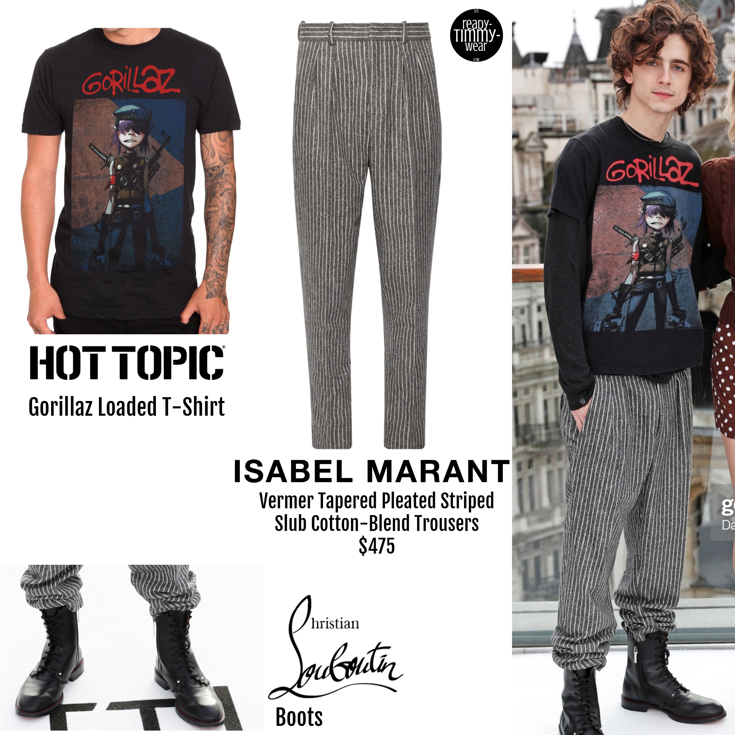 Gorillaz t shirt timothee chalamet outlet