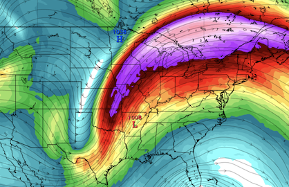 wunderground's tweet photo. A strong upper low and a sultry tropical air mass may fuel widespread severe weather from Texas to the Southeast coast from Friday into the weekend. https://t.co/G2x3ogs046 https://t.co/GXMG7HZPyG