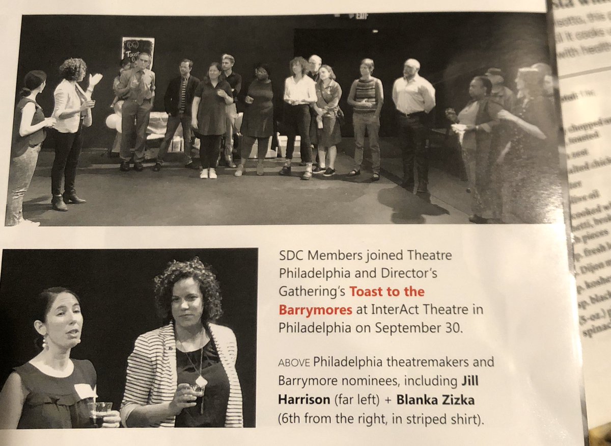 DirectorsGather's tweet photo. #WeGather for this awesome highlight in @SDCweb #SDCJournal of (DG) + @TheatrePhilly #ToastToTheBarrymoreDirectors โ thanks so for joining us + the shout out, friends! (Pic, (DG) Founder + ED @Jill_E_Harrison + Theatre Philadelphia ED @leighalice + @TheWilmaTheater Blanka Zizka) https://t.co/olHfOQ1RTX