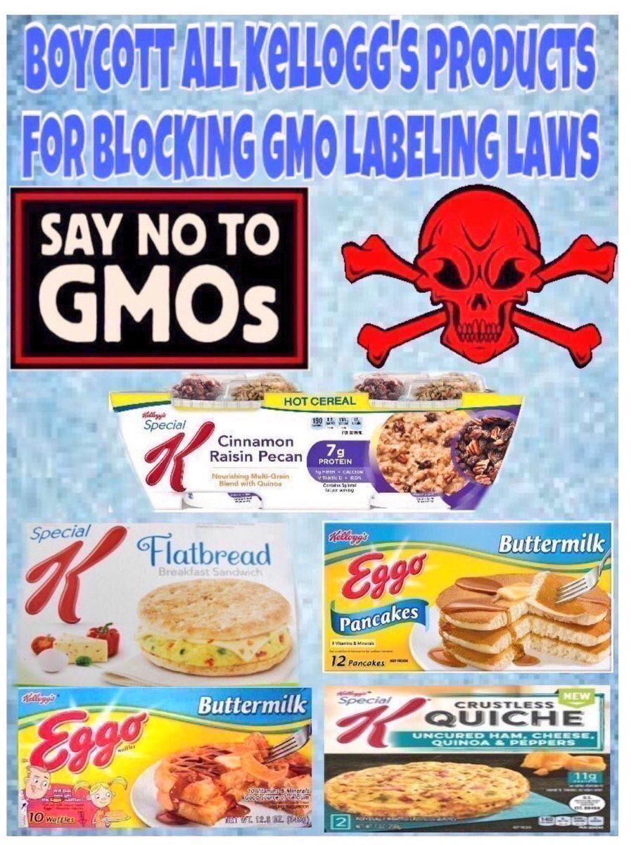 VirginiaInCal's tweet photo. Take stand against GMO’s on
your children’s breakfast table by boycotting all #Kelloggs products like #flatbreadsandwich for blocking GMO labeling laws. #MondayMotivation @AlafiaGran @barkway @RodgerClark66 https://t.co/rPWCIRHdWV