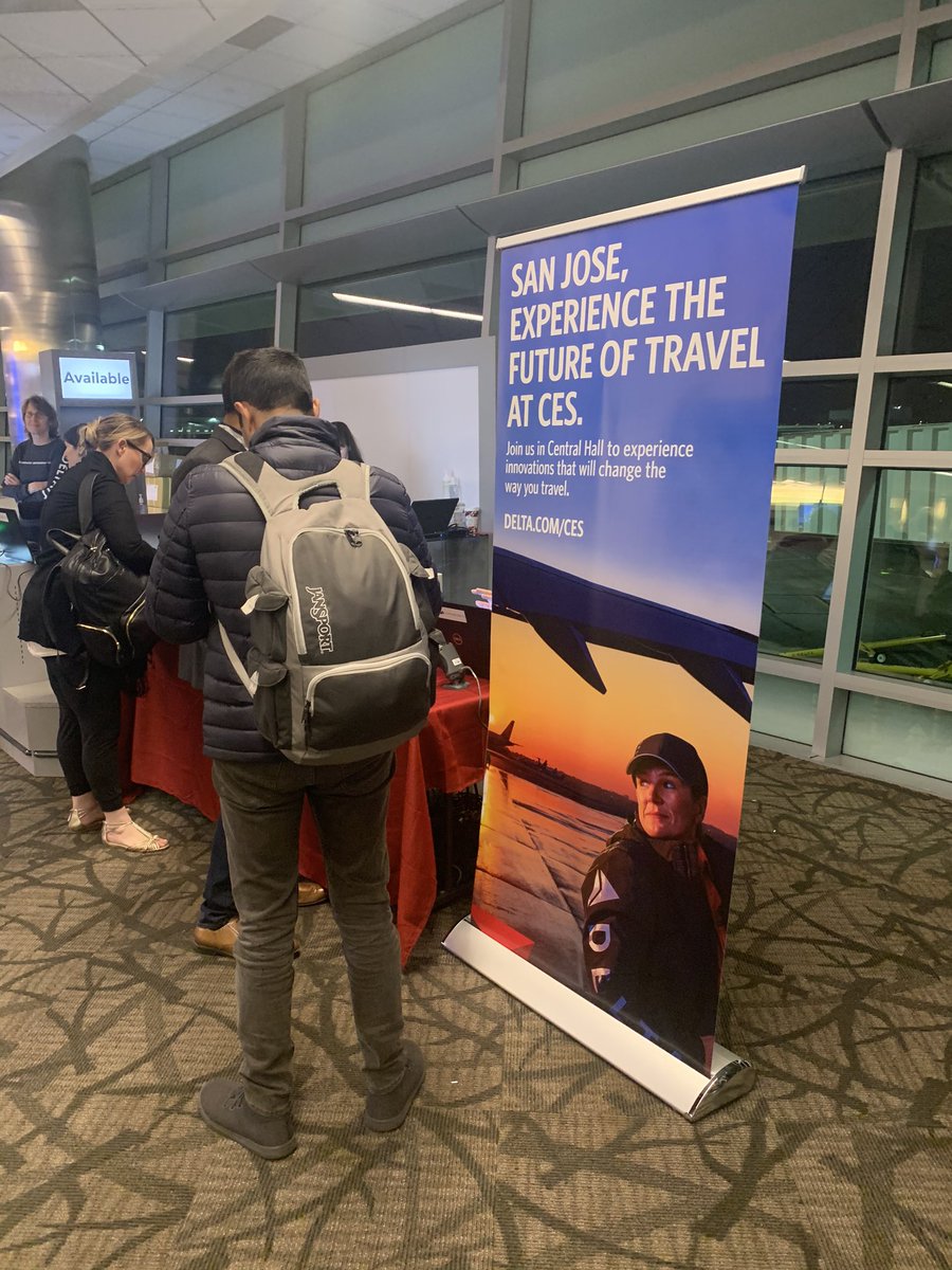 DiogenesADiaz's tweet photo. @Delta and @CES partnering for badge pickup at the airport before taking off?!?! Love it. Hope it continues next year #CES2020 https://t.co/ga5X3QyV0i