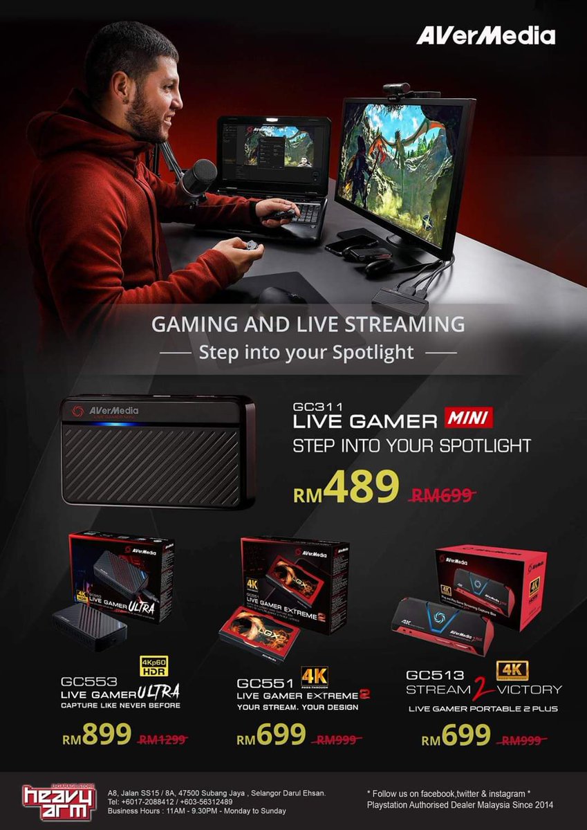 HeavyArm_Store's tweet image. 📦 Purchase Link (GC311): bit.ly/2sF2M5G

👉 Zero-lag pass-through video: enjoy playing uncompressed video straight on the PC monitor with No latency. Compatible with PS4, Switch and PC. AVerMedia GC311 Capture Box price slash @ RM489 now.

#AcerMedia #GC311 #CaptureBox