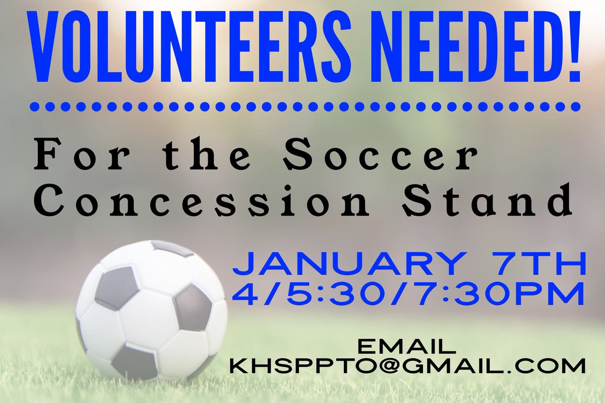 khsppto's tweet photo. ⚽️Volunteers needed for tomorrow’s Men’s Soccer Game. Any timeframe is welcomed. Games will be played at Crenshaw Stadium ⚽️

Email khsppto@gmail.com

@KingHSPanthers @ECHS_SheldonISD @kingmensoccer https://t.co/MAkjIipq6M