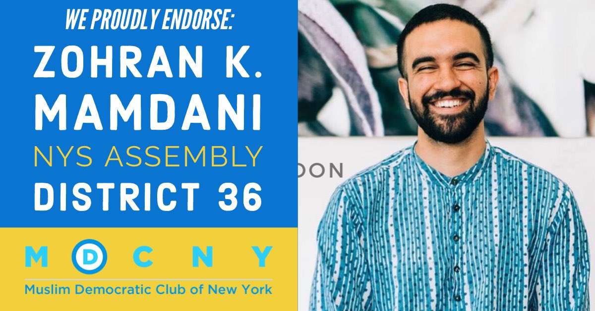 We are proud to endorse @ZohranKMamdani, long time #MDCNY member and housing organizer, for #NYSAssembly #District36! Zohran’s transformational and inspiring campaign will unite the district to fight for stronger protections of our most vulnerable. #RosesAndRoti