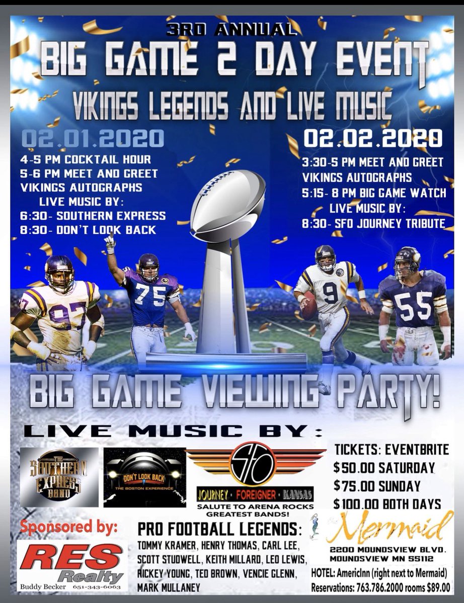 Kramer9Tommy's tweet photo. Live music 2 nights, America’s #1 Tribute Bands to Boston and Journey. Meet my Viking Legend friends. Tix available online at Eventbrite. @Vikeologist @VikeFans @DailyNorseman @VikingNations @SkolLine https://t.co/PLdOJI1tz3