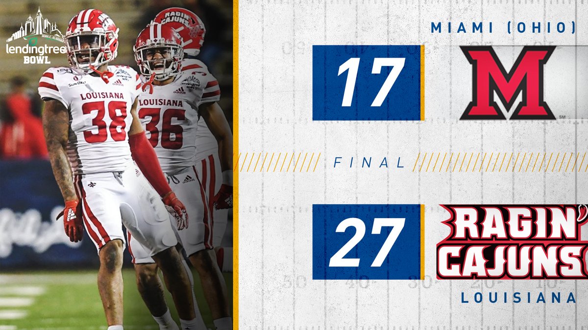SunBelt's tweet photo. The #SunBeltFB season ends with a @RaginCajunsFB W!

#GeauxCajuns https://t.co/IXKg9ypUW1