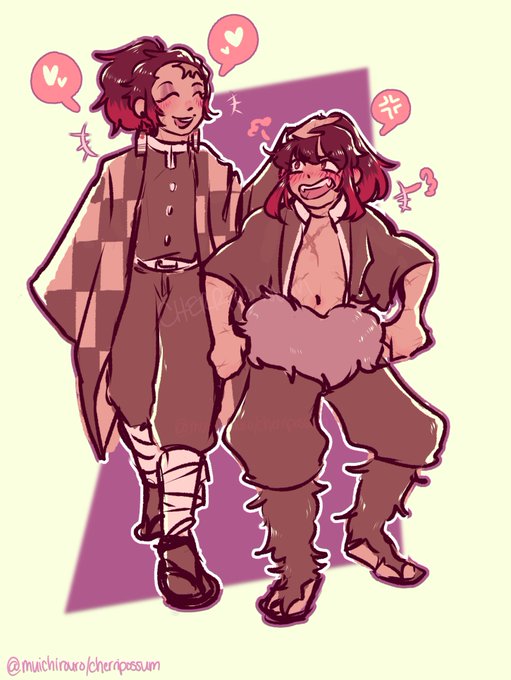 🥜🐒🥜さんがTwitterに投稿した竈門炭治郎(鬼滅の刃)のイラスト。