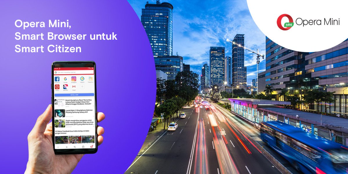 opera_id's tweet image. Sebagai seorang smart citizen yang tinggal di smart city, kamu membutuhkan aplikasi cerdas seperti browser Opera Mini untuk aktivitasmu. Kamu bisa mencari berbagai informasi, hingga mengirim file menggunakan Opera Mini. Download appnya di sini opr.as/mnid