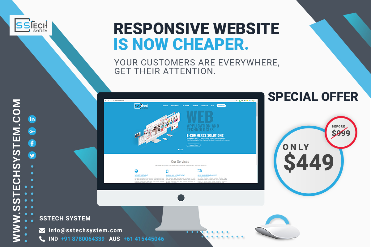 sstech_system's tweet image. Business Owners,
You customers are searching you online, did you got their attention?
Design a cost-effective responsive website for serving them online.
Contact us now for special discount.
bit.ly/2QPTUCY
#Websitedesignoffer #newyeardiscount #webdevelopmentoffer