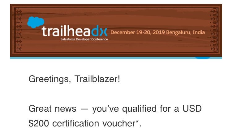 vipulgoel19's tweet photo. #TuesdayMotivation what a start of a day with #Salesforce Certification Voucher !! Thanks to #SalesforceDevRelTeam @kavindrapatel
@salesforce @SalesforceDevs team make it possible. It was great fun connecting with you all. Loved it https://t.co/uXMcLuqvPv