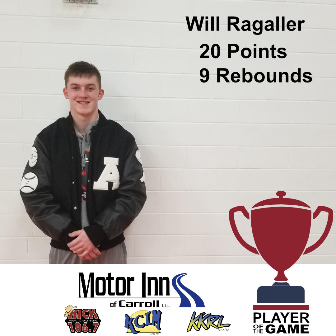 jeff blankman (@huskerblankman) on Twitter photo Will Ragaller of Ar-We-Va was named Motor Inn Player of the Game Vs Storm Lake St Mary's on Monday, January 6th. Rockets won 54-51 as Ragaller hit 2 free throws with 3 seconds left to extend it to 3 points.
<a href="/arweva_rockets/">Ar-We-Va CSD</a> <a href="/wilken34/">matt wilken</a> <a href="/DarinSchurke/">Darin Schurke</a> <a href="/austinstoelk/">Austin Stoelk</a> Will Ragaller of Ar-We-Va was named Motor Inn Player of the Game Vs Storm Lake St Mary's on Monday, January 6th. Rockets won 54-51 as Ragaller hit 2 free throws with 3 seconds left to extend it to 3 points.
<a href="/arweva_rockets/">Ar-We-Va CSD</a> <a href="/wilken34/">matt wilken</a> <a href="/DarinSchurke/">Darin Schurke</a> <a href="/austinstoelk/">Austin Stoelk</a>