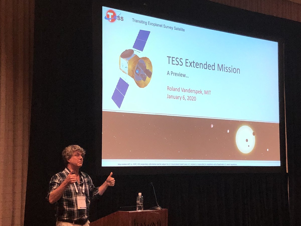 Roland Vanderspek, Deputy PI of @NASA_TESS, is excited for TESS’s first extended mission. While the prime mission will end in July 2020, the extended mission will start shortly after. #AAS235