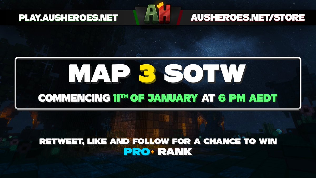 MythicGGNetwork's tweet photo. AusHeroes Map 3 SOTW will be commencing this Saturday at 6PM AEDT. ���️

Follow, retweet and like for a chance to win Pro+ rank! 👑 

Be sure to join us at https://t.co/HjDm4mar0p 🌏 https://t.co/Yo4yO700EO