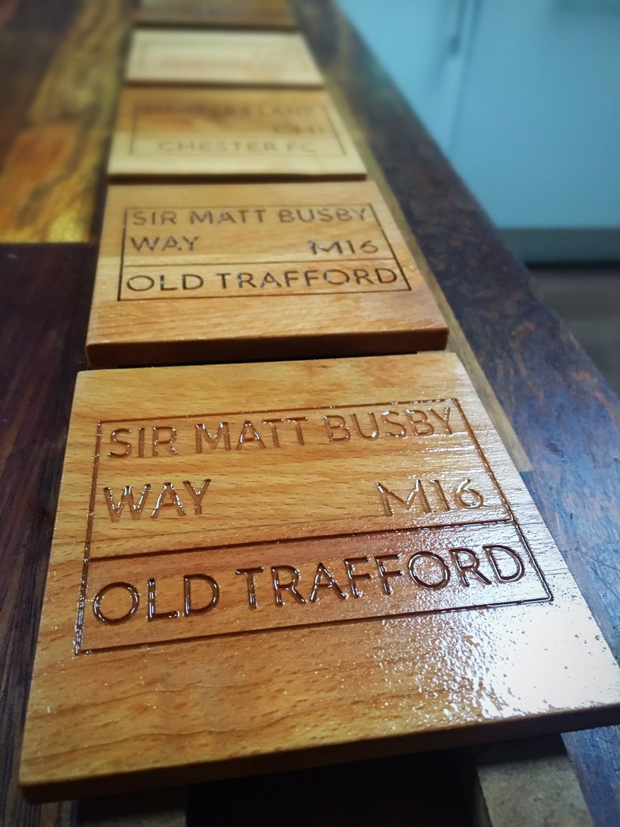 HARTYS_Gifts's tweet photo. Sanded, oiled and waiting to dry, our Football Coasters are really hitting the back of the net in our #Januarysale 
Any team, any league, anywhere! 
Mix n’ Match 2 for £10. Free P&amp;P! 
https://t.co/Ru4cw9U9XJ
#footballfamily #UniqueGifts #newyearsale #tennerTuesday #hartysbrand https://t.co/1it9PzCpzM
