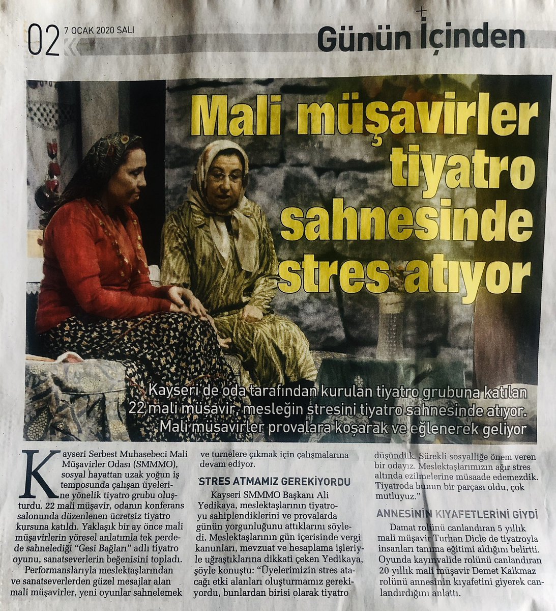 Basında Biz...
Sabah Gazetesi 02. sayfa günün içinden köşesindeyiz.
#sabah #sabahgazetesi #gününiçinden #ksmmmo #gesibağları #tiyatro @Sabah @KayseriMali