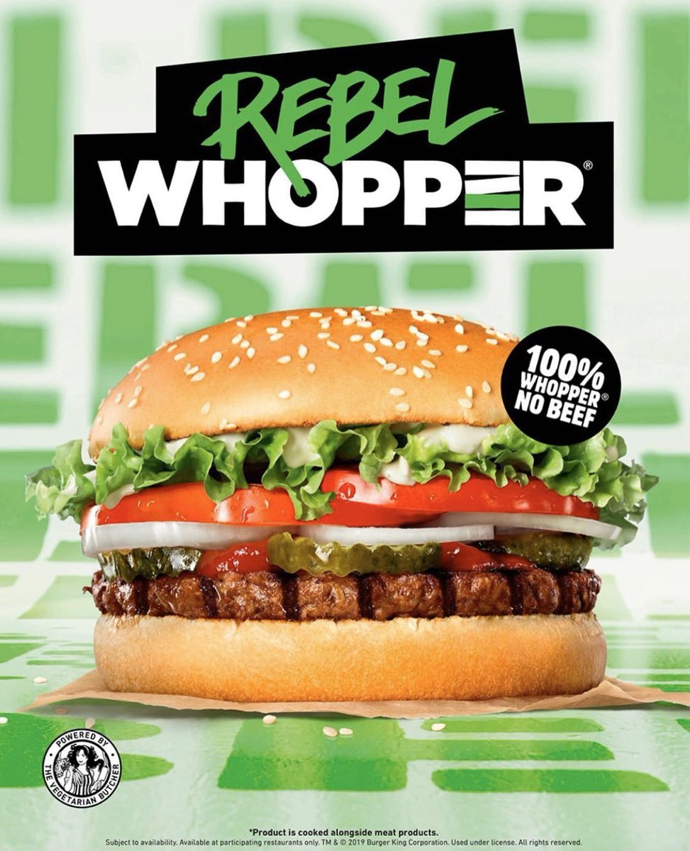 StuartJones_UFS's tweet photo. Great to see the “Rebel Whopper” launching in the UK today at @BurgerKingUK using the @veggiebutcheruk patty. Keen to try this! 
#veganuary #burgerking #vegan #vegetarian #UFSUKTEAM https://t.co/2aLWY5zftP