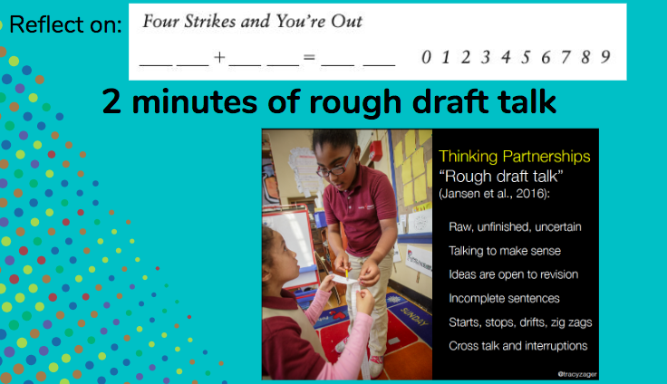 RawdingMolly's tweet photo. Teachers playing Four Strikes by @mburnsmath - so much fun!
So many great ideas as we used #RoughDraftTalk to think how we could use this idea/game in K-5 classrooms including in speech! #JoyinLearning
@MandyMathEd
https://t.co/WXpB899ARa https://t.co/xESTL9UBT6