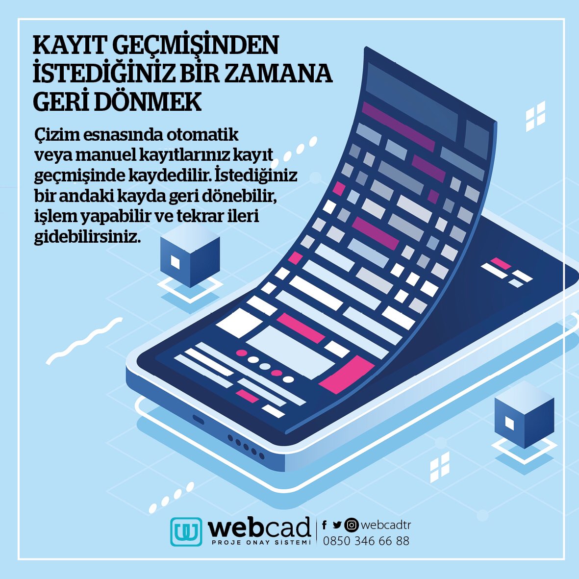 webcadtr's tweet photo. Çizim esnasında otomatik veya manuel kayıtlarınız kayıt geçmişinde kaydedilir. İstediğiniz bir andaki kayda geri dönebilir, işlem yapabilir ve tekrar ileri gidebilirsiniz.

#webcad #projeonaysistemi #doğalgaz #enerji https://t.co/GIGU0qdhTM