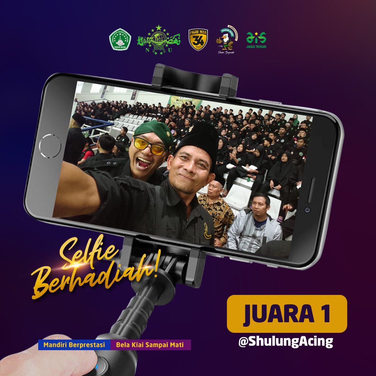 PagarNusa_NU's tweet photo. CONGRATULATIONS!! 
Juara #lombaselfiePN34

1st @ShulungAcing 
2nd @TriasBainaf 
3rd @Afif54164675 

Selamat buat para pemenang. Harap untuk segera DM untuk proses penyerahan hadiah. https://t.co/kuxl4lLZ3E