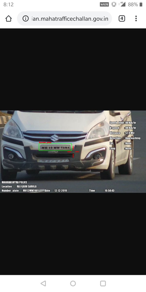 RutwikGodse's tweet photo. @PuneCityTraffic request youto take action  against the wrong e-challan raised, E-challan no. HSPCC19002457830 was raised against car no. MH12MW7401, on checking the evidence photographs I found some other cars photos with fake number plate. PFA RC and complaint evidence. https://t.co/739XnwqTkr