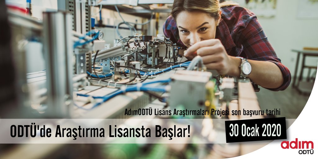 adimodtu's tweet photo. Lisans eğitimi sırasında gerçekleştirmekte olduğunuz veya gerçekleştirmeyi planladığınız bilimsel projeniz var ise, linkte yer alan formu doldurarak AdımODTÜ Lisans Araştırmaları Projesine başvurabilirsiniz: https://t.co/sHn9xOgGez
#ODTÜ #METU https://t.co/KMAvoi0pqk