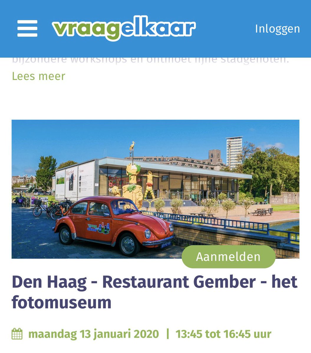 Op zoek naar nieuwe vriendschappen in het nieuwe jaar? Kom dan op 13 januari van 13:45-16:45uur naar het #VraagElkaarCafé in restaurant Gember in het <a href="/Fotomuseum/">Fotomuseum Den Haag</a> Diverse leuke workshops icm High Tea. Deelname is gratis <a href="/vraagelkaar/">vraagelkaar</a>