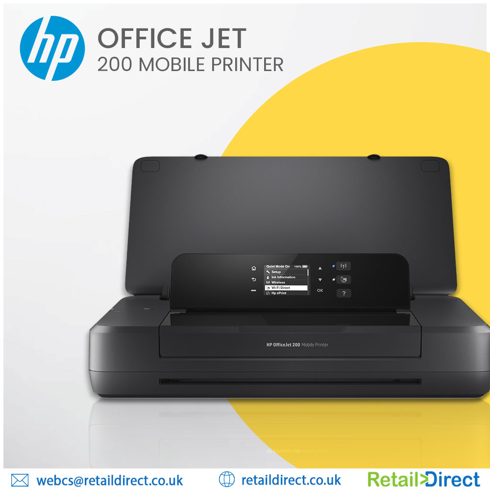 Print wirelessly wherever your business happens and enjoy best-in-class performance with all-in-one, compact and lightweight HP OfficeJet 200 mobile printer paired with long battery life. bit.ly/35wnv9v

#RetailDirect #MobilePrinters #WirelessPrinters #WIFIPrinters #HP
