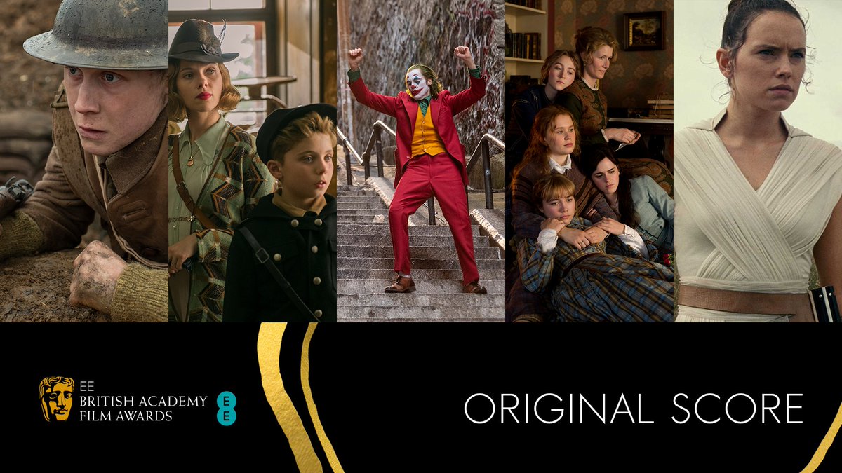 BAFTA's tweet image. The nominees in the Original Score category:

🎥 1917
🎥 Jojo Rabbit
🎥 Joker
🎥 Little Women
🎥 Star Wars: The Rise of Skywalker

#EEBAFTAs