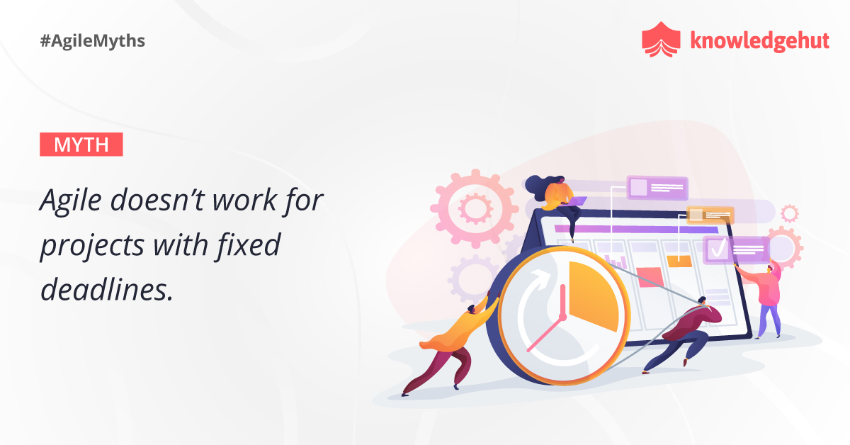 KnowledgeHut's tweet image. That&apos;s absolutely false! In fact, Agile works best for project with fixed deadlines carried out by driven professionals.

#Agile #AgileMethodology #AgileMyth #Knowledgehut