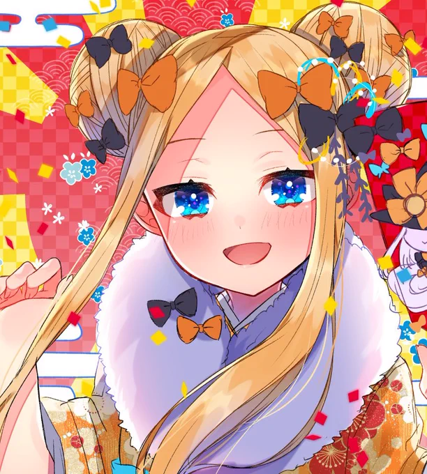 アビーちゃんお正月絵のラフ一部を〜〜〜!!✏️ 