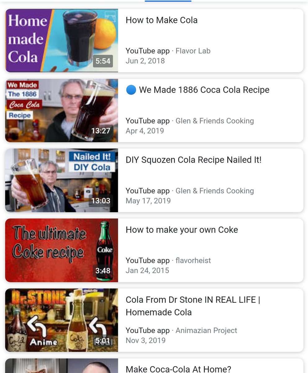 yeeeeno's tweet photo. YouTube keeps recommending me 'DIY Cola' recipe vids. Don't know why https://t.co/AsAQ09sMvO