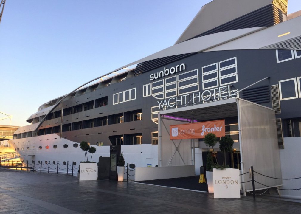 fronter's tweet photo. Come hear the #EdTech Ninja Superhero talk about the cost saving &amp; stress relieving features of an #LMS!  https://t.co/EoS9f1Y8Ew 
#itsHappening at #itsSummit2020, on a yacht right next to #Bett2020! https://t.co/XL3Abbl7ET