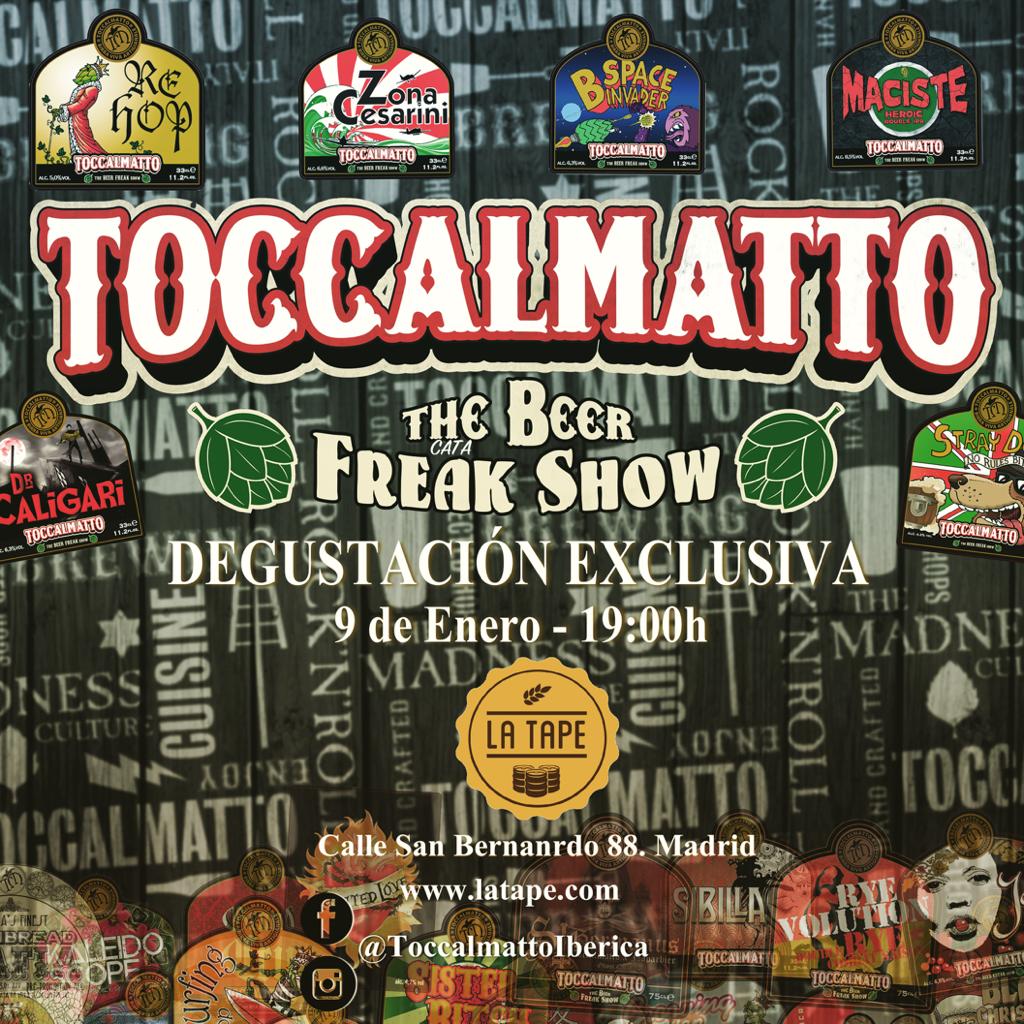 Join us in #Madrid in 2 days  for an exclusive #TOCCALMALTO tasting session! #CraftBeer #Italianbeer #untapped #beeroclock #cerveza #Spain #jueves