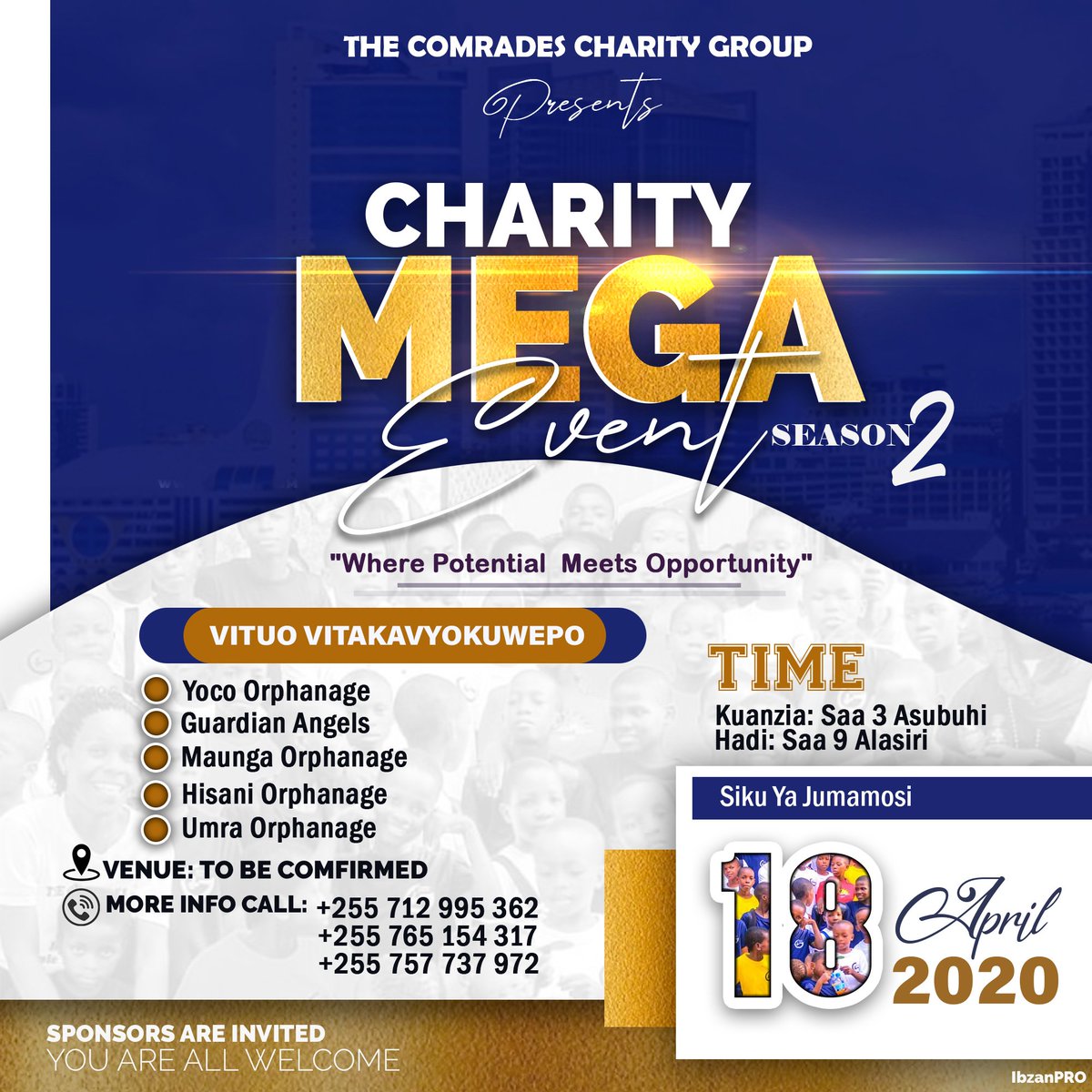 pascal_hellen's tweet image. Nipende kumkaribisha kila mdau katika event hii maalumu sana kwa watoto wetu waishio kwenye vituo vya watoto yatima.
Sponsors are welcomed