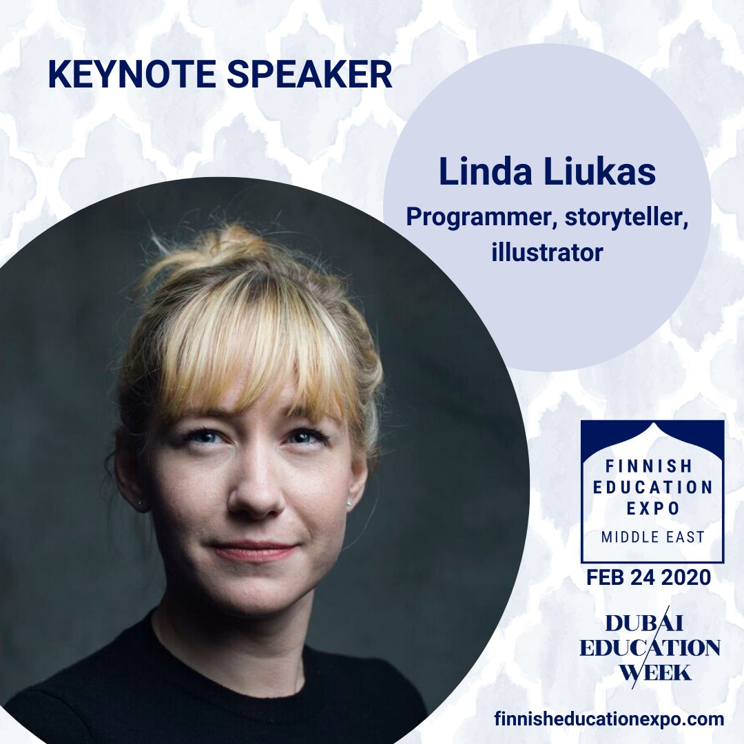 Finnish Education Expo Middle East 2020 is proud to present the first keynote speaker of the event: Linda Liukas!
finnisheducationexpo.com
lindaliukas.com
#EduTwitter #CollabUAE #EdChatMena #DXBEduWeek2020