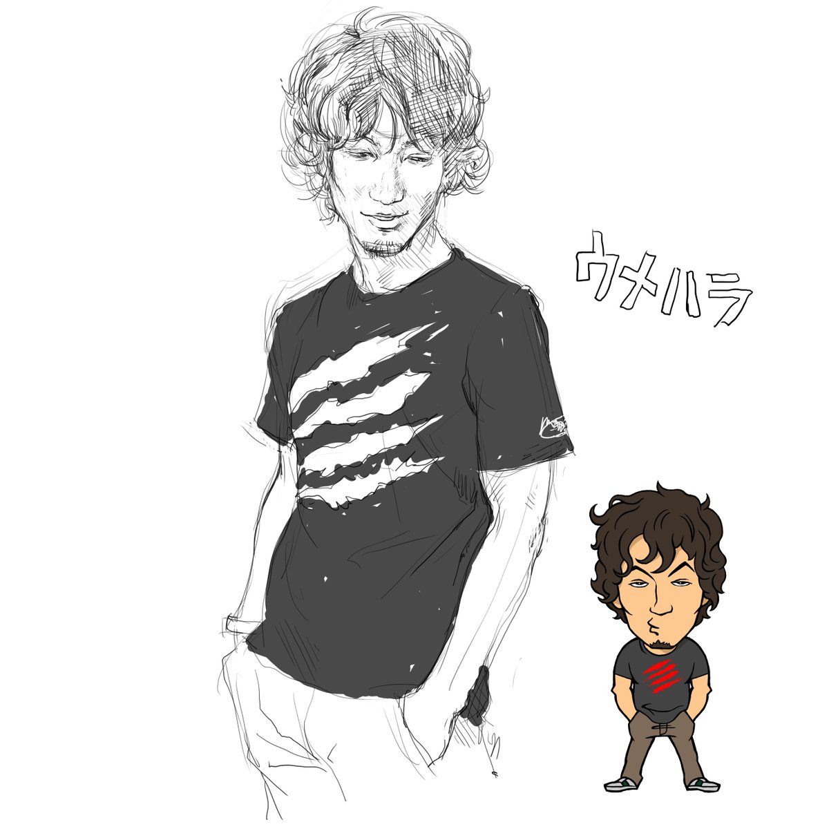 #ミニキャラと等身大のギャップを晒す

昔描いた懐かしいウメハラ選手 