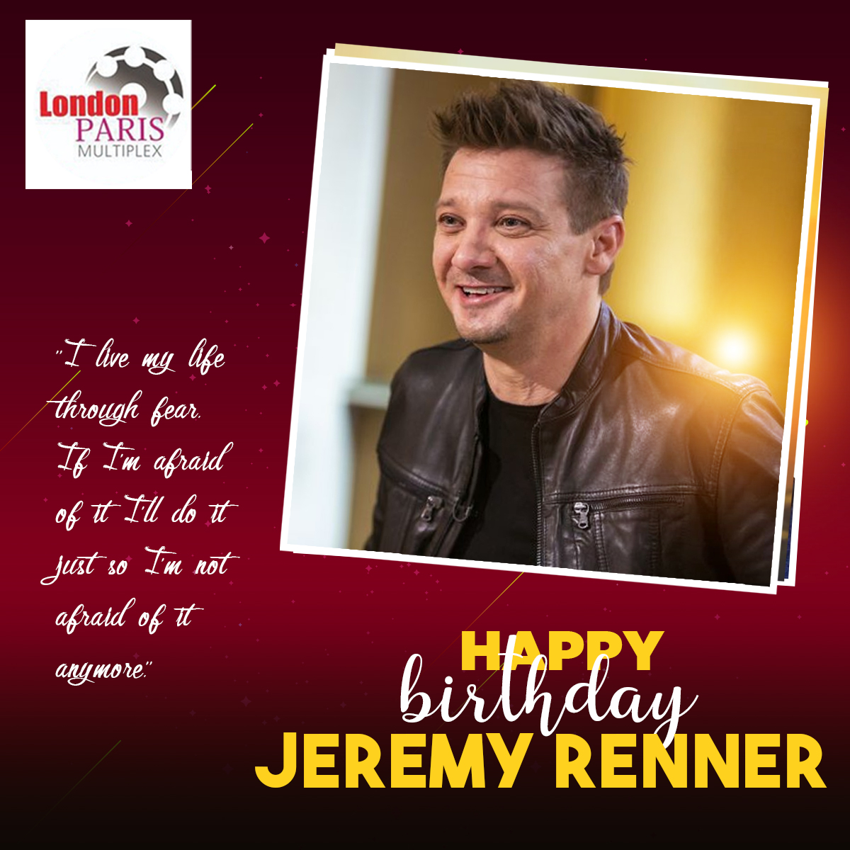 Here\s wishing Jeremy Renner a very happy birthday from Team   