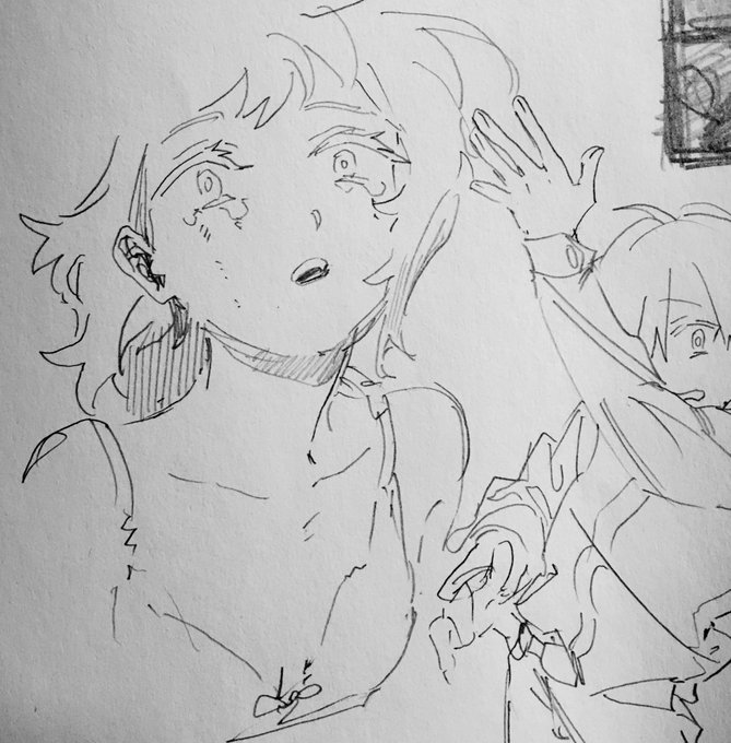 Twitterを閉じなきゃ制作は進まないので気が狂いながら描いた落書きを投げて制作に戻る 地獄だ… 