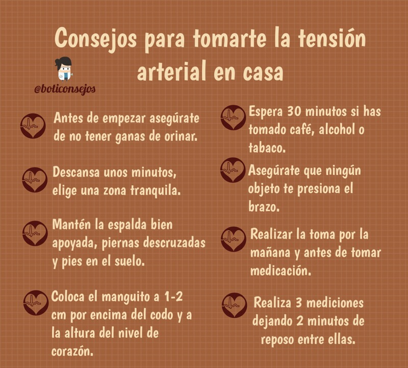 Consejos para tomarte la tensión en casa - boticonsejos.es/consejos-para-… RT <a href="/boticonsejos/">boticonsejos</a>