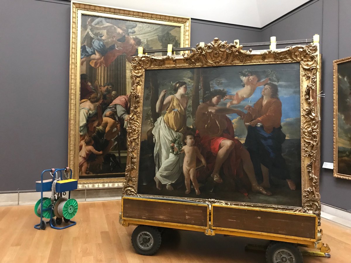 MilovanCavor's tweet image. Ce matin, retour de l’Inspiration du poète de #Poussin, après restauration: visible dès demain salle 826 (aile Richelieu 2e etage) #ANePasManquer