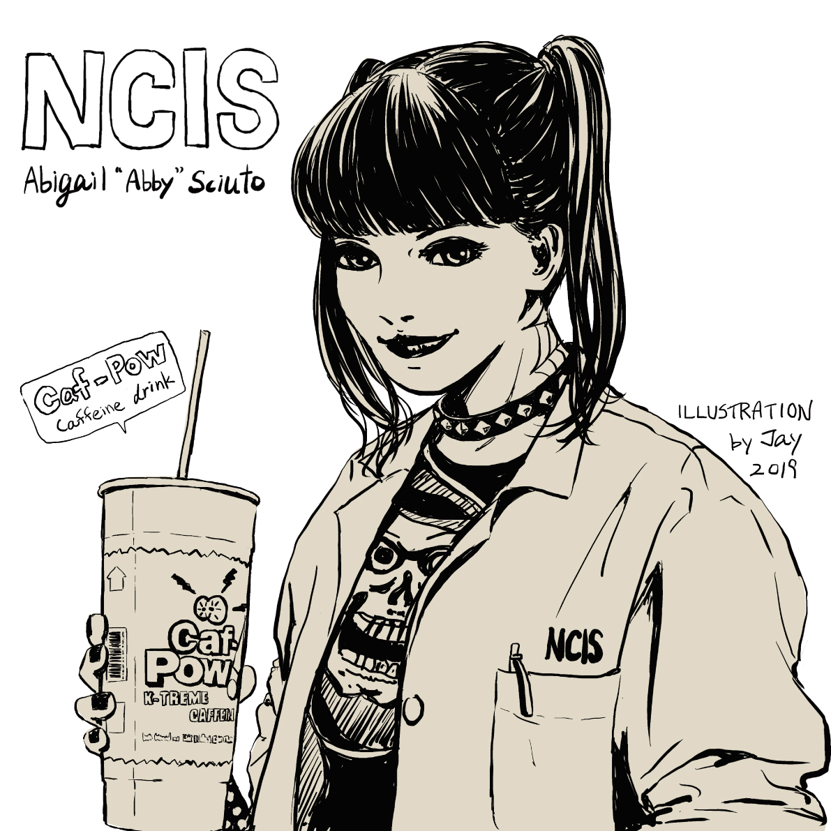 海外ドラマ「NCIS」のアビー❤️カフパウにノンカフェインとミニサイズもあるとは爆笑でした☆降板は残念ですがポーリー・ペレットさん大好きです。
#イラスト #イラスト王国  #イラスト基地 #オリジナルイラスト #ペン画イラスト #イラスト好きな人と繋がりたい  #ゴスロリ #海外ドラマ  #NCIS #似顔絵 