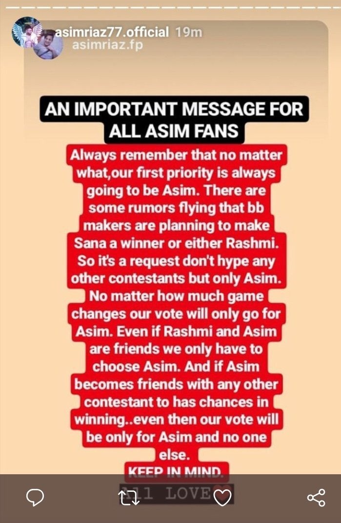 FollowmeifRight's tweet photo. I Really Feel Pity for you now @imrealasim
Though its not you but your Brother @realumarriaz
Itna bhi kyaaa ghamand bhai sahab..
I really hope you realize this thing soon..
Get well soon..
Now #NoRaSim for me..
#RashamiDesai first and last PRIORITY..
#BB13
#WeekendKaVaar https://t.co/ziwAnkfDFX