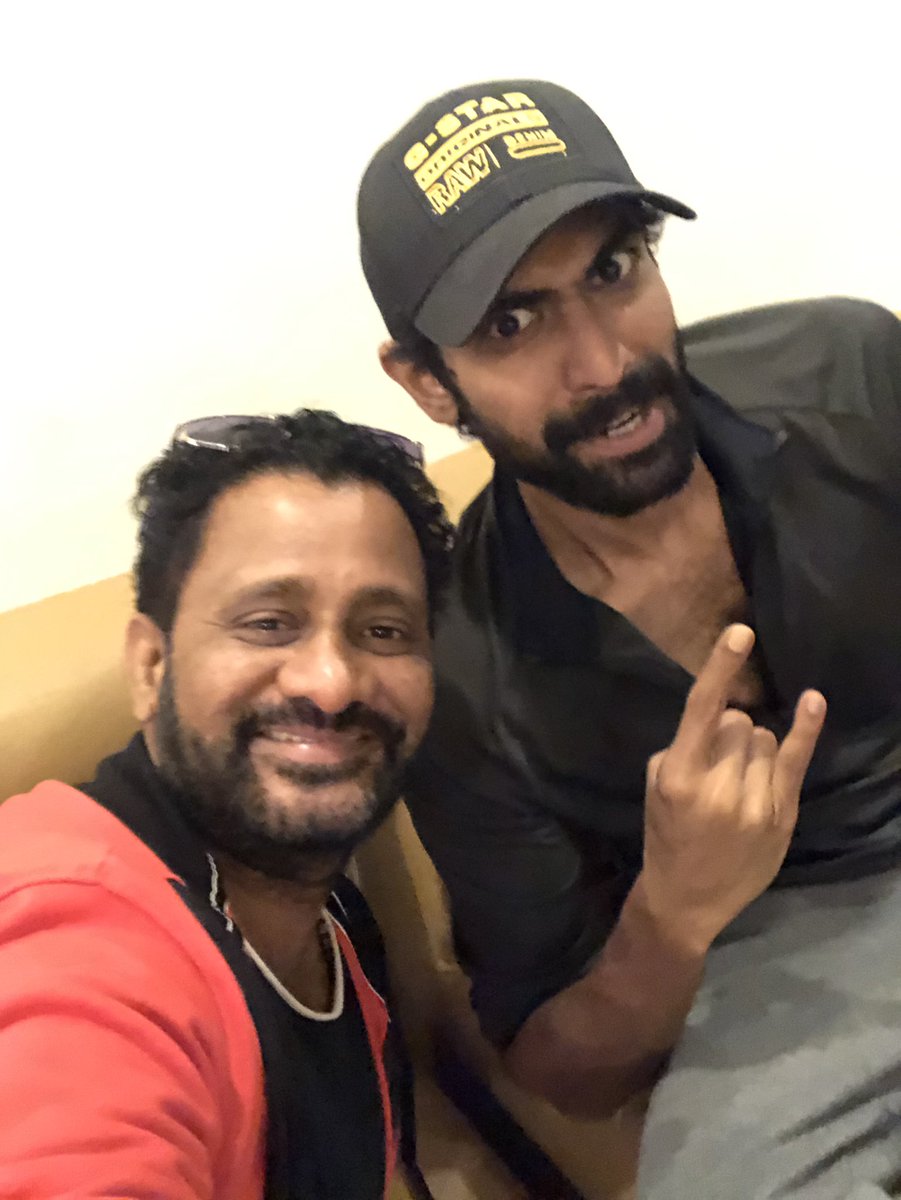 Look who is here with me,The #ranadaggubati but we have another connection,he was the vfx supervisor for one of our mega hit film #Ghajini many years he worked as a vfx man and sold his business before he became an actor!What a down to earth man! ADR session for #HaathiMeraSaathi