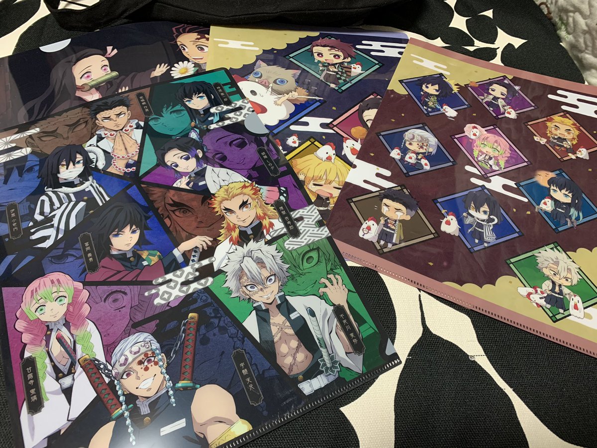 鬼滅の刃 今朝の戦果 先着は柱のだけいただいてきた コラボのみんなが可愛い さくらあんこ 原稿のイラスト