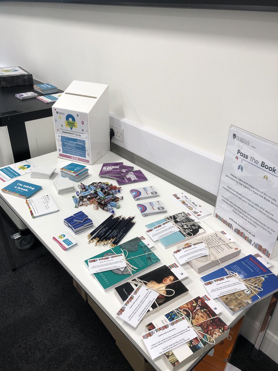 LivUniLibrary's tweet photo. If you’re looking for a quiet study space and the Library is getting busy, head to one of our #LibraryOnTour spaces in the Guild or 502 Teaching Hub. 

We’re providing study resources, laptops, loyalty cards to claim free hot drinks and brand new books for you to take away! 📚☕️ https://t.co/WegQAPXSU4