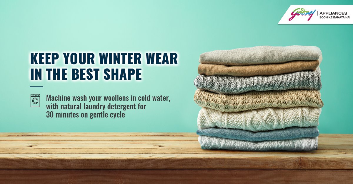 GodrejAppliance's tweet image. Bid adieu to your fabric woes by treating your woollens right this winter. Let this #FabricCare hack give your winter wardrobe the comfort that it deserves. #WinterCare