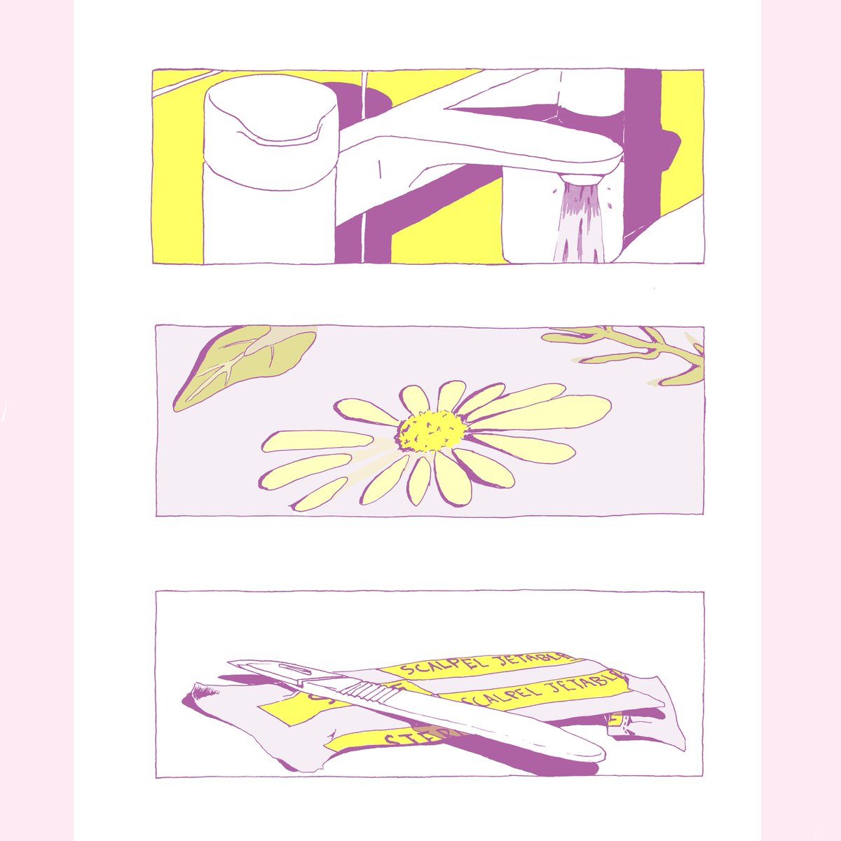 Pupae200's tweet photo. I recently finished a 36p horror comics just to experiment with color a bit, here are some pages i posted on instagram https://t.co/aYvtoN49kz