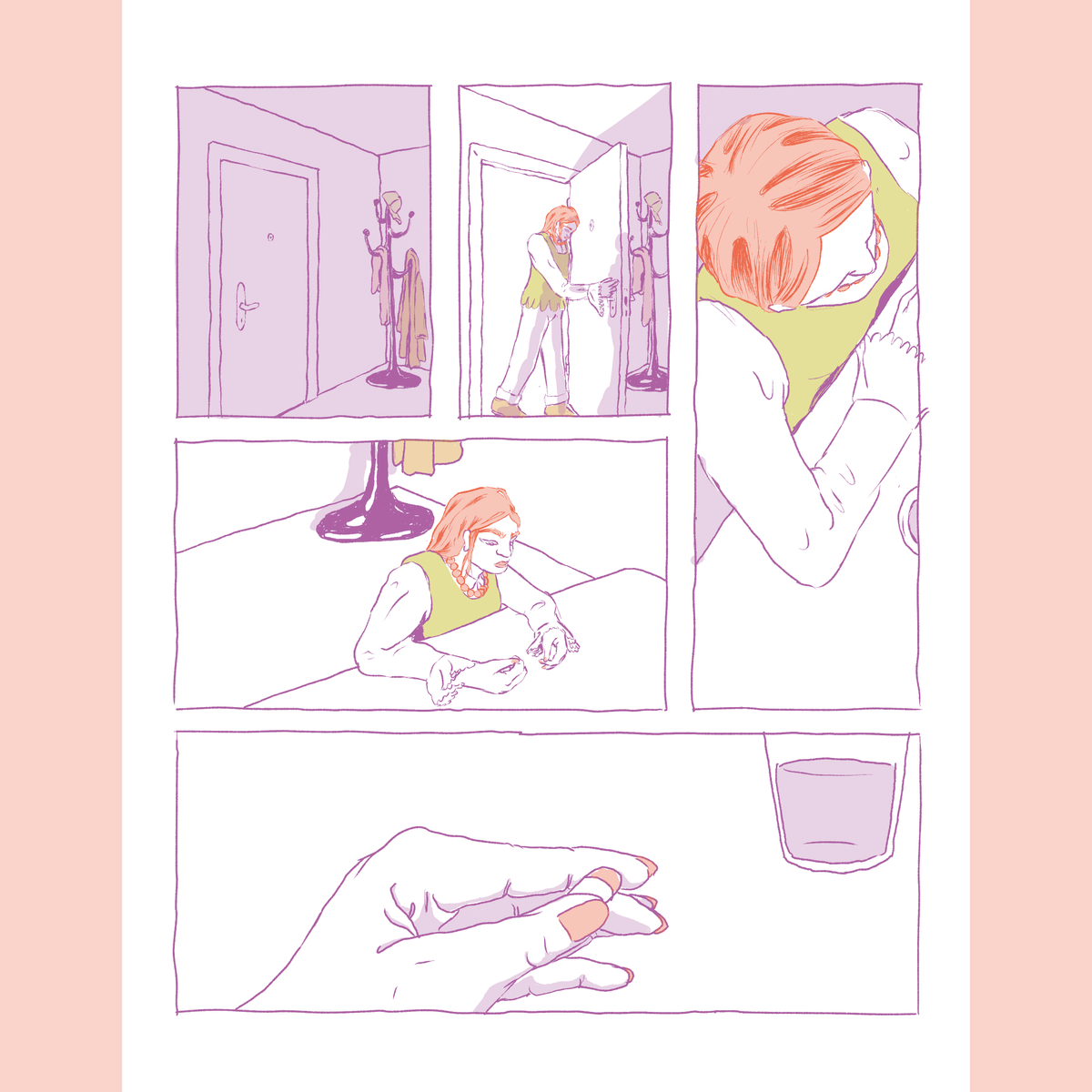 Pupae200's tweet photo. I recently finished a 36p horror comics just to experiment with color a bit, here are some pages i posted on instagram https://t.co/aYvtoN49kz