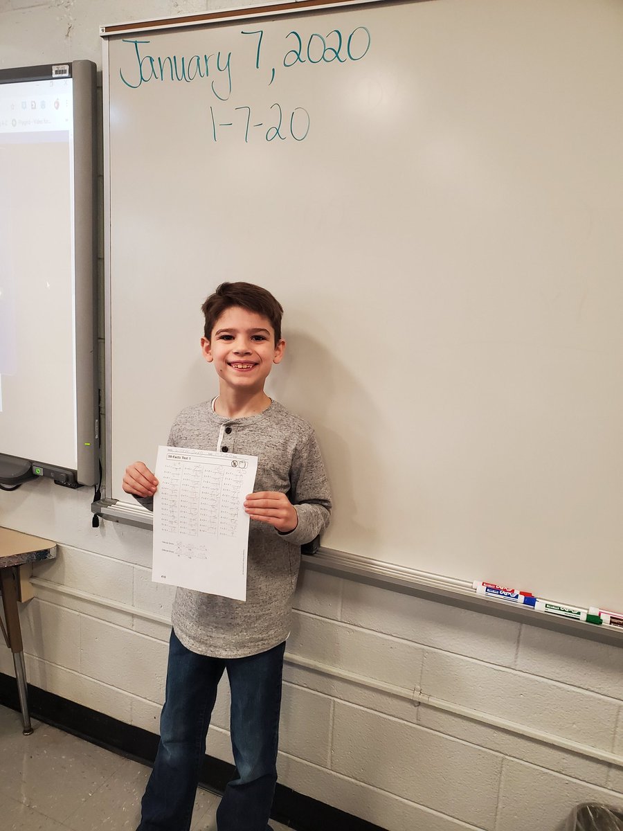 JLawrence_4th's tweet photo. Another Multiplication King in 4L today! He finished a 50 facts test under 1 minute! @MRSroadrunners
#4thgrade #hazletproud #personalgoals #mathgoals https://t.co/zW7fqeCBWD