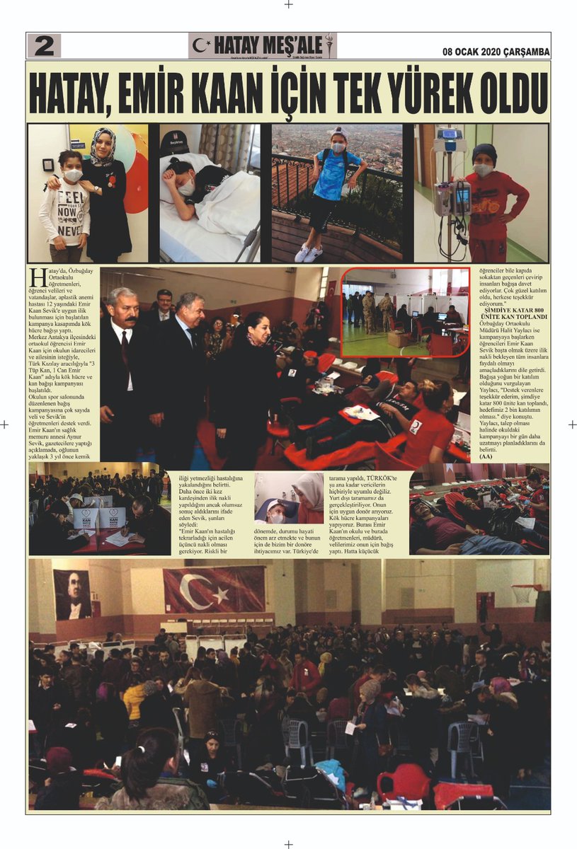 CAYLIKAZIM's tweet photo. 08/01/2020 HATAY MEŞ'ALE GAZETESİ https://t.co/KMTPAJsnlN